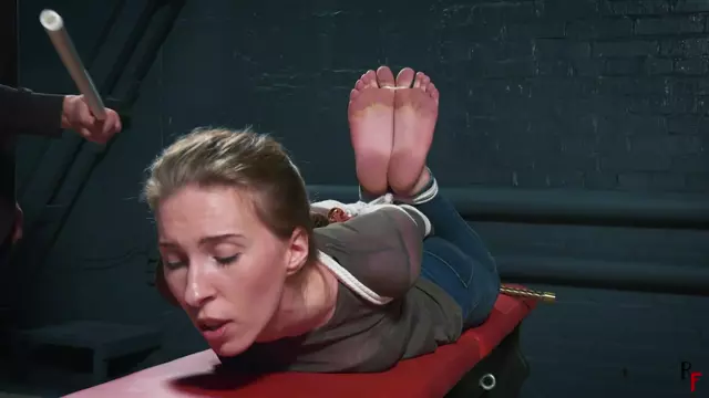 Poster: RF MOVIES - Alena Is Tightly Hogtied And Foot Caned