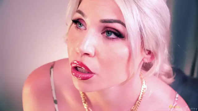 Poster: Goddess Blonde Kitty - Beta Bank Manager -Handpicked Jerk-Off Instruction